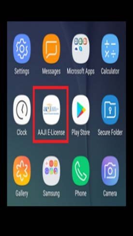 Catatan: Untuk handphone Android aplikasi AAJI E‐License tersedia di Play Store mulai tanggal 15 April 2019. Sedangkan untuk handphone Iphone aplikasi AAJI E‐License tersedia di Apps Store pada bulan Mei 2019.